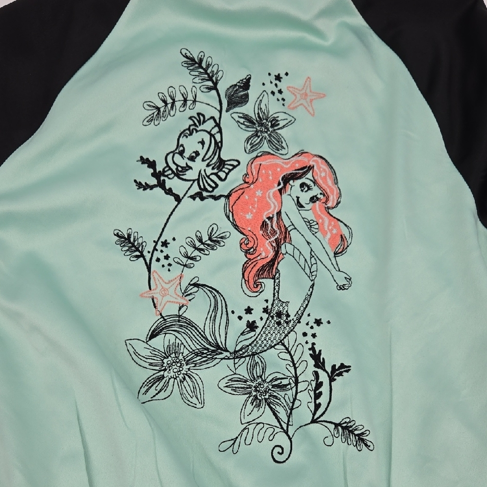 Disney's Hot Topic Mint and Black Ariel Bomber Jacket The Little Mermaid
